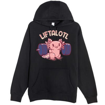 Liftalotl Lifting Axolotl Weightlifting Gym Workout Girl Boy Premium Pullover Hoodie