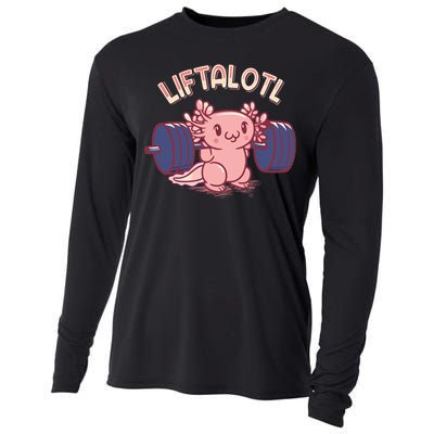 Liftalotl Lifting Axolotl Weightlifting Gym Workout Girl Boy Cooling Performance Long Sleeve Crew