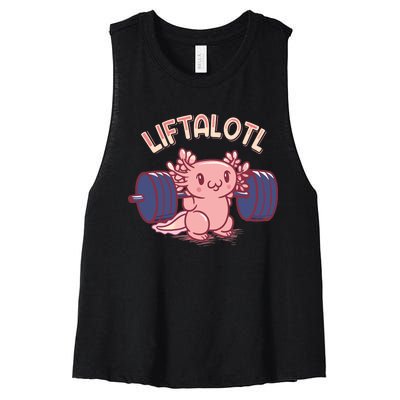 Liftalotl Lifting Axolotl Weightlifting Gym Workout Girl Boy Women's Racerback Cropped Tank