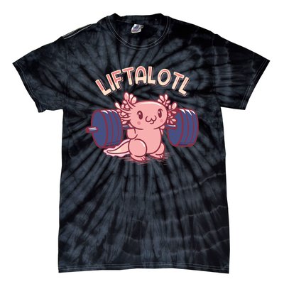 Liftalotl Lifting Axolotl Weightlifting Gym Workout Girl Boy Tie-Dye T-Shirt