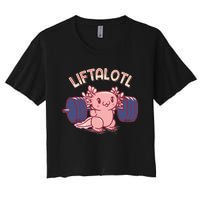 Liftalotl Lifting Axolotl Weightlifting Gym Workout Girl Boy Women's Crop Top Tee