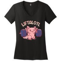 Liftalotl Lifting Axolotl Weightlifting Gym Workout Girl Boy Women's V-Neck T-Shirt