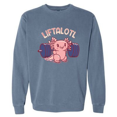 Liftalotl Lifting Axolotl Weightlifting Gym Workout Girl Boy Garment-Dyed Sweatshirt