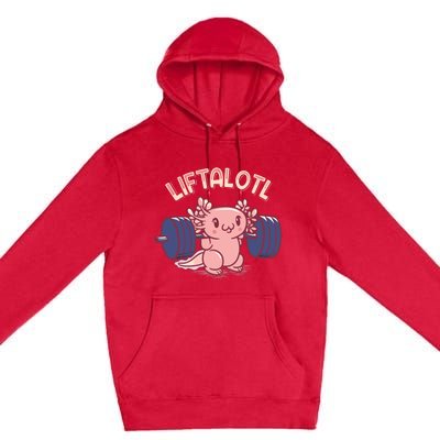 Liftalotl Lifting Axolotl Weightlifting Gym Workout Girl Boy Premium Pullover Hoodie