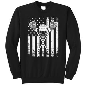 Lacrosse Player Gift LAX American Flag Sweatshirt