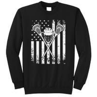 Lacrosse Player Gift LAX American Flag Sweatshirt