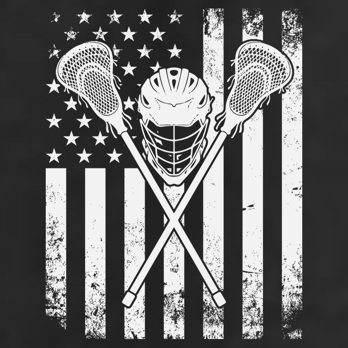 Lacrosse Player Gift LAX American Flag 11oz C Handle Ceramic Mug