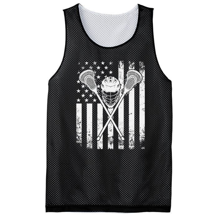 Lacrosse Player Gift LAX American Flag Mesh Reversible Basketball Jersey Tank