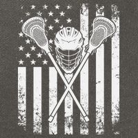 Lacrosse Player Gift LAX American Flag Cotton Canvas Backpack