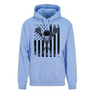 Lacrosse Player Gift LAX American Flag Unisex Surf Hoodie