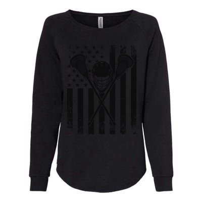 Lacrosse LAX American Flag Womens California Wash Sweatshirt