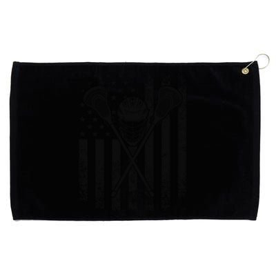 Lacrosse LAX American Flag Grommeted Golf Towel