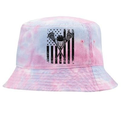 Lacrosse LAX American Flag Tie-Dyed Bucket Hat