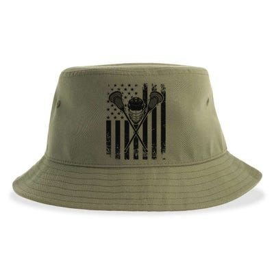 Lacrosse LAX American Flag Sustainable Bucket Hat