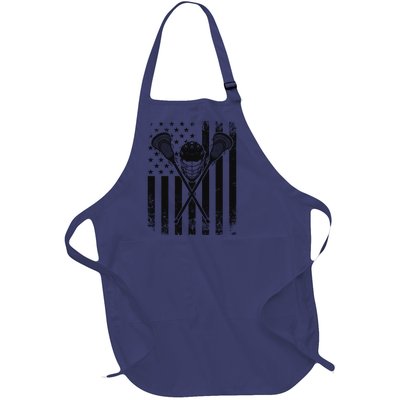 Lacrosse LAX American Flag Full-Length Apron With Pockets