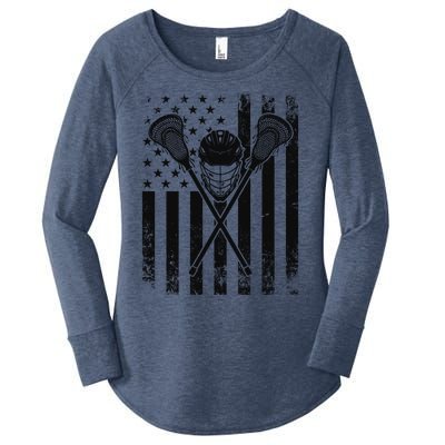 Lacrosse LAX American Flag Women's Perfect Tri Tunic Long Sleeve Shirt