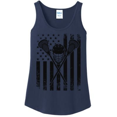 Lacrosse LAX American Flag Ladies Essential Tank