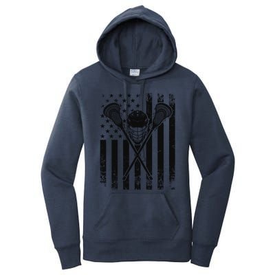 Lacrosse LAX American Flag Women's Pullover Hoodie