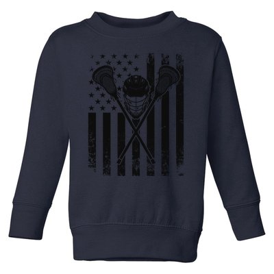 Lacrosse LAX American Flag Toddler Sweatshirt