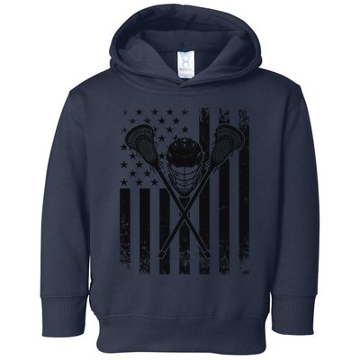 Lacrosse LAX American Flag Toddler Hoodie