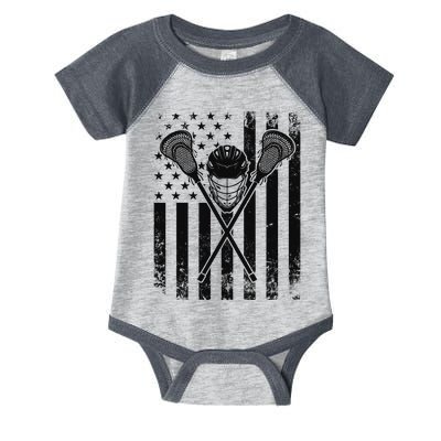 Lacrosse LAX American Flag Infant Baby Jersey Bodysuit