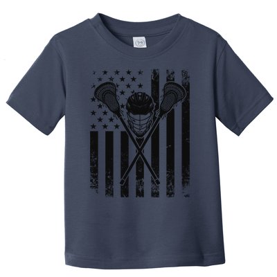 Lacrosse LAX American Flag Toddler T-Shirt