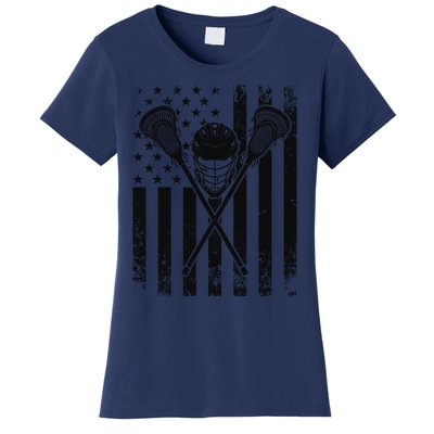 Lacrosse LAX American Flag Women's T-Shirt