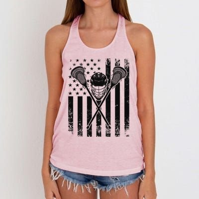 Lacrosse LAX American Flag Women's Knotted Racerback Tank