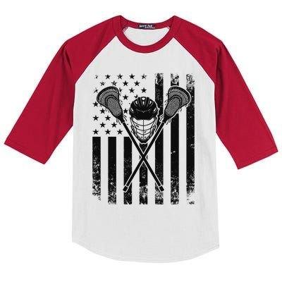 Lacrosse LAX American Flag Kids Colorblock Raglan Jersey