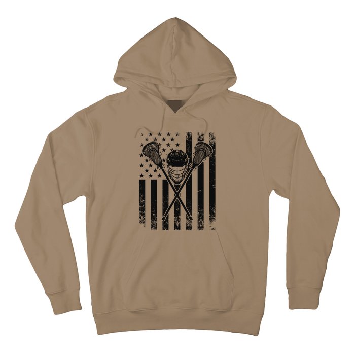 Lacrosse LAX American Flag Hoodie