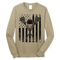 Lacrosse LAX American Flag Long Sleeve Shirt