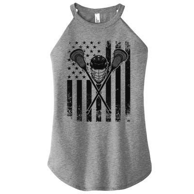 Lacrosse LAX American Flag Women's Perfect Tri Rocker Tank