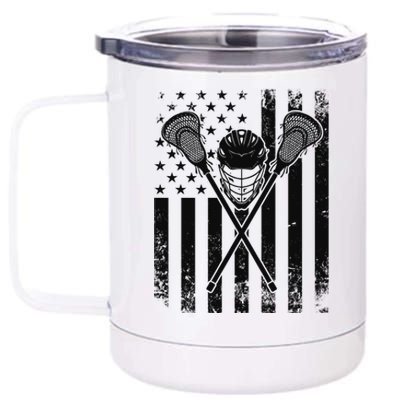 Lacrosse LAX American Flag 12 oz Stainless Steel Tumbler Cup