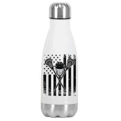 Lacrosse LAX American Flag Stainless Steel Insulated Water Bottle