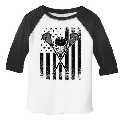 Lacrosse LAX American Flag Toddler Fine Jersey T-Shirt