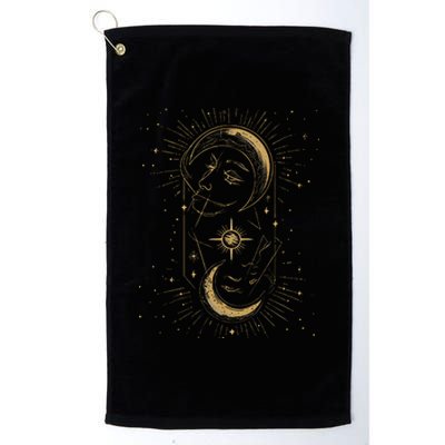 Lunar Luminescence Abstract Sun Moon Platinum Collection Golf Towel