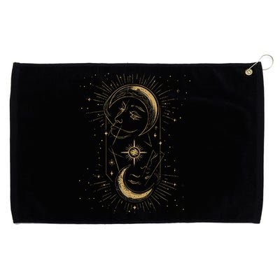 Lunar Luminescence Abstract Sun Moon Grommeted Golf Towel