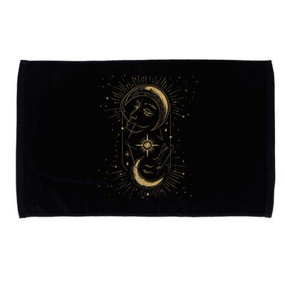 Lunar Luminescence Abstract Sun Moon Microfiber Hand Towel