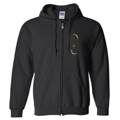 Lunar Luminescence Abstract Sun Moon Full Zip Hoodie