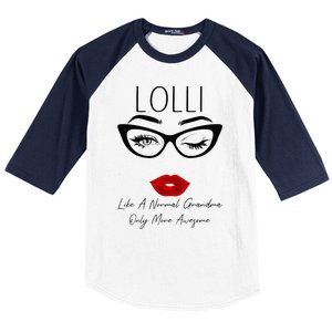 Lolli Like A Normal Grandma Only More Awesome Glasses Face Baseball Sleeve Shirt