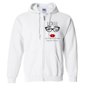 Lolli Like A Normal Grandma Only More Awesome Glasses Face Full Zip Hoodie