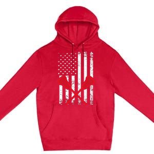 Lacrosse LAX American USA Flag Premium Pullover Hoodie