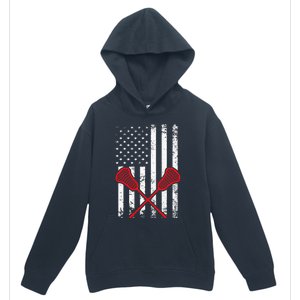 Lacrosse LAX American USA Flag Urban Pullover Hoodie