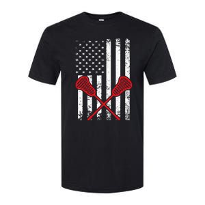 Lacrosse LAX American USA Flag Softstyle CVC T-Shirt