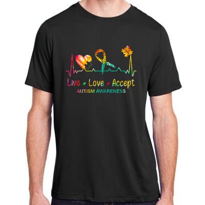 Live Love Accept Autism Month Tie Dye Adult ChromaSoft Performance T-Shirt