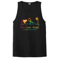 Live Love Accept Autism Month Tie Dye PosiCharge Competitor Tank