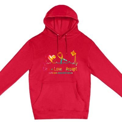 Live Love Accept Autism Month Tie Dye Premium Pullover Hoodie