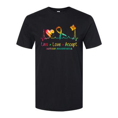 Live Love Accept Autism Month Tie Dye Softstyle® CVC T-Shirt