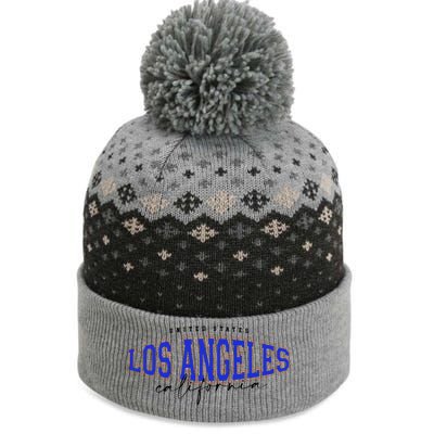 LA Los Angeles California Vintage The Baniff Cuffed Pom Beanie