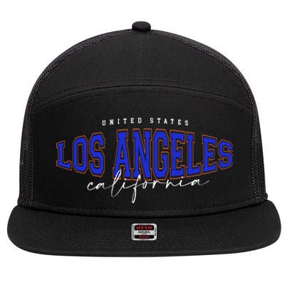 LA Los Angeles California Vintage 7 Panel Mesh Trucker Snapback Hat